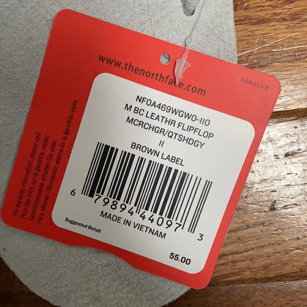 Mens BC LEATHER TNF FLIP FLOP - Picture 4 of 8